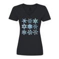 thumbnail image 1 of Inktastic Winter Snowflakes Women's V-Neck T-Shirt, 1 of 5