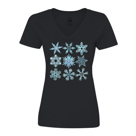 Inktastic Winter Snowflakes Women's V-Neck T-Shirt