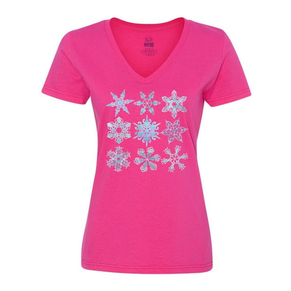 Inktastic Winter Snowflakes Women's V-Neck T-Shirt