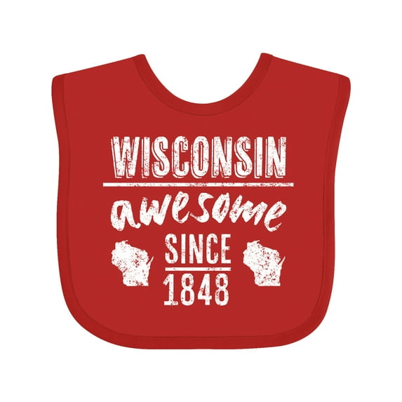 Inktastic Wisconsin Awesome Since 1848 Boys or Girls Baby Bib