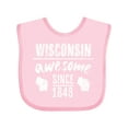 thumbnail image 1 of Inktastic Wisconsin Awesome Since 1848 Boys or Girls Baby Bib, 1 of 4
