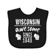 thumbnail image 1 of Inktastic Wisconsin Awesome Since 1848 Boys or Girls Baby Bib, 1 of 4