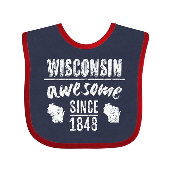 Inktastic Wisconsin Awesome Since 1848 Boys or Girls Baby Bib
