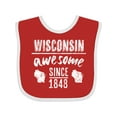 thumbnail image 1 of Inktastic Wisconsin Awesome Since 1848 Boys or Girls Baby Bib, 1 of 4