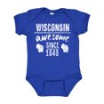 thumbnail image 1 of Inktastic Wisconsin Awesome Since 1848 Boys or Girls Baby Bodysuit, 1 of 5