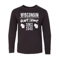 thumbnail image 1 of Inktastic Wisconsin Awesome Since 1848 Long Sleeve Youth T-Shirt, 1 of 5