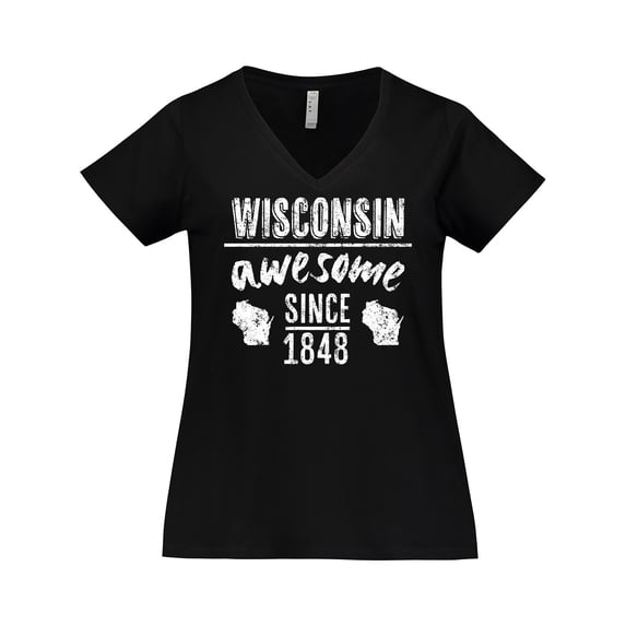 Inktastic Wisconsin Awesome Since 1848 Women's Plus Size V-Neck T-Shirt