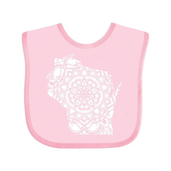 Inktastic Wisconsin Silhouette Mandala Boys or Girls Baby Bib