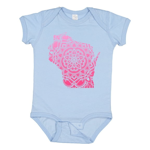 Inktastic Wisconsin Silhouette Mandala Boys or Girls Baby Bodysuit