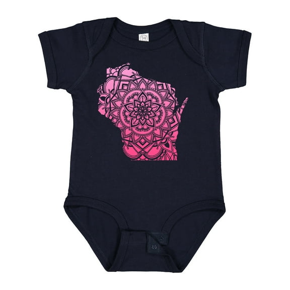 Inktastic Wisconsin Silhouette Mandala Boys or Girls Baby Bodysuit