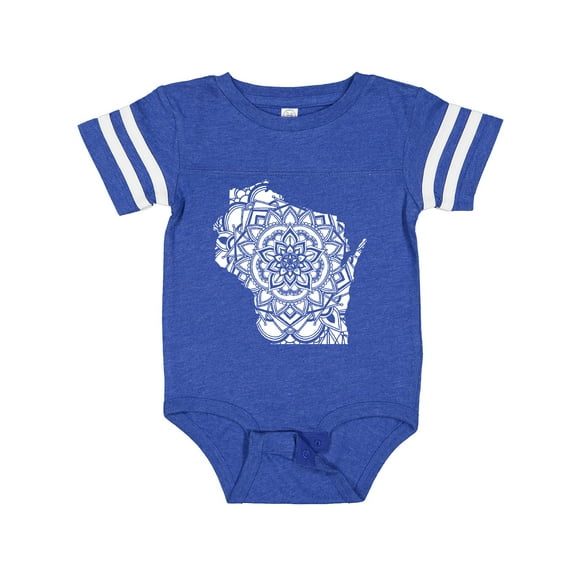 Inktastic Wisconsin Silhouette Mandala Boys or Girls Baby Bodysuit