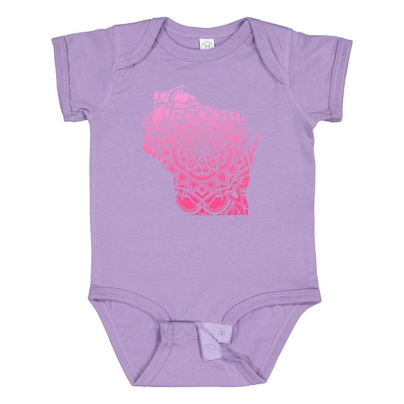 Inktastic Wisconsin Silhouette Mandala Boys or Girls Baby Bodysuit