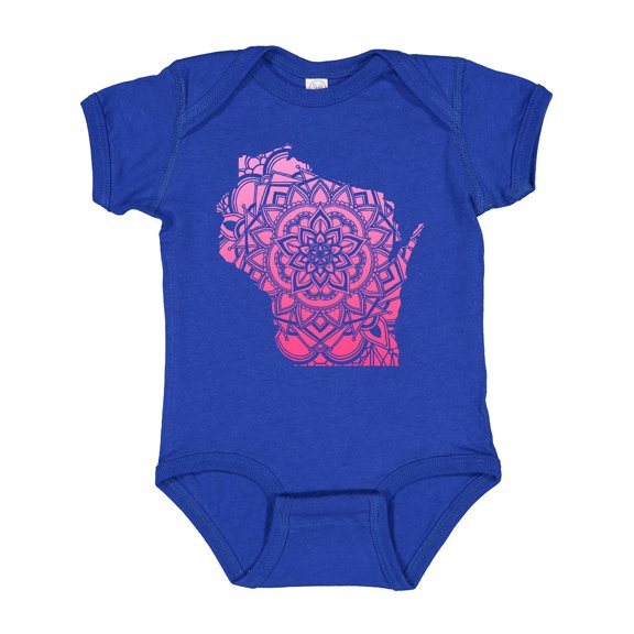 Inktastic Wisconsin Silhouette Mandala Boys or Girls Baby Bodysuit