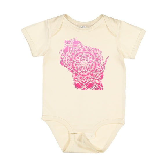 Inktastic Wisconsin Silhouette Mandala Boys or Girls Baby Bodysuit