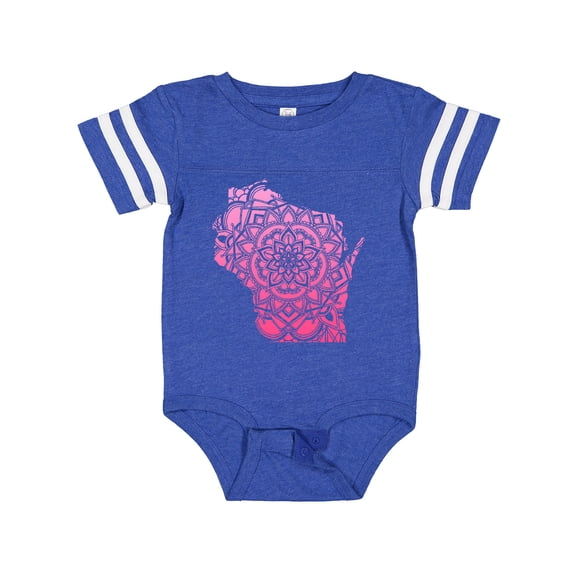 Inktastic Wisconsin Silhouette Mandala Boys or Girls Baby Bodysuit