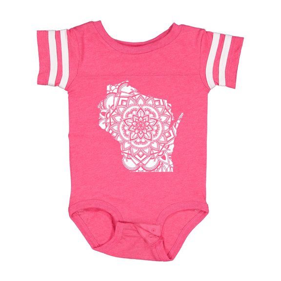 Inktastic Wisconsin Silhouette Mandala Boys or Girls Baby Bodysuit