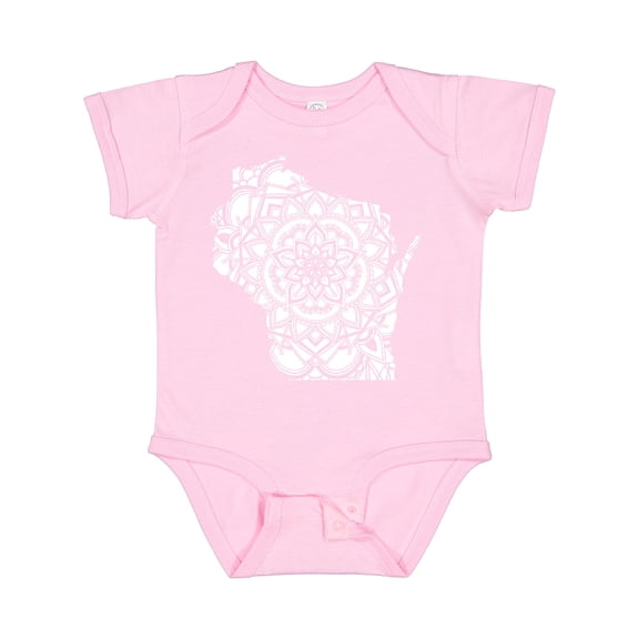 Inktastic Wisconsin Silhouette Mandala Boys or Girls Baby Bodysuit