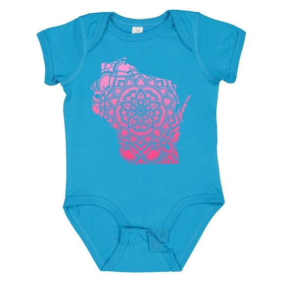 Inktastic Wisconsin Silhouette Mandala Boys or Girls Baby Bodysuit