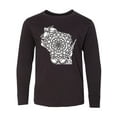 thumbnail image 1 of Inktastic Wisconsin Silhouette Mandala Long Sleeve Youth T-Shirt, 1 of 5