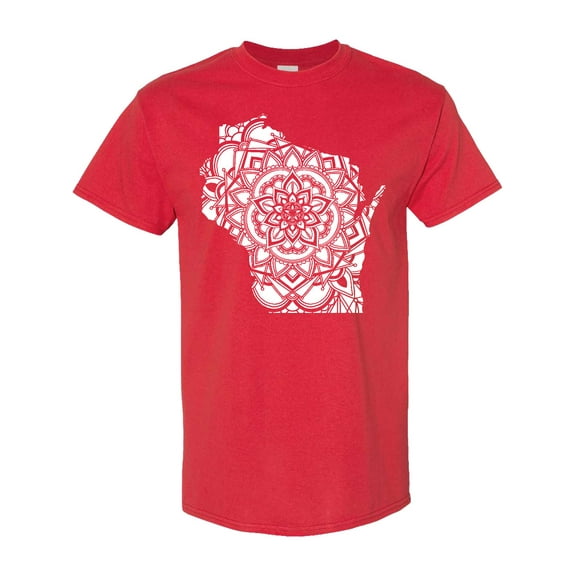 Inktastic Wisconsin Silhouette Mandala T-Shirt