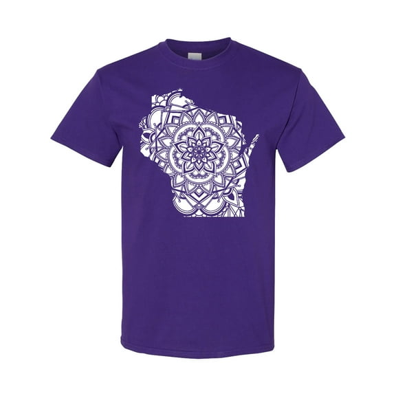 Inktastic Wisconsin Silhouette Mandala T-Shirt