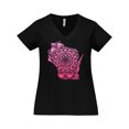 thumbnail image 1 of Inktastic Wisconsin Silhouette Mandala Women's Plus Size V-Neck T-Shirt, 1 of 5