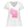 thumbnail image 1 of Inktastic Wisconsin Silhouette Mandala Women's Plus Size V-Neck T-Shirt, 1 of 5