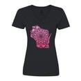 thumbnail image 1 of Inktastic Wisconsin Silhouette Mandala Women's V-Neck T-Shirt, 1 of 5