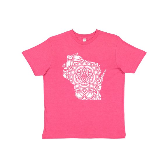Inktastic Wisconsin Silhouette Mandala Youth T-Shirt