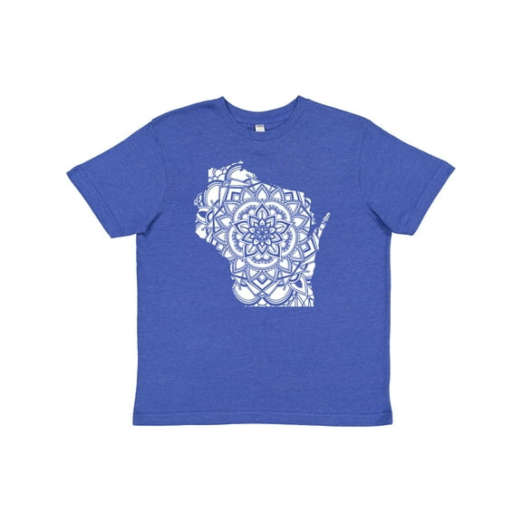 Inktastic Wisconsin Silhouette Mandala Youth T-Shirt