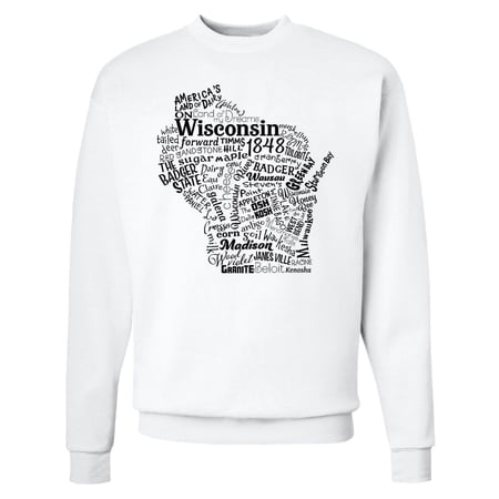 Inktastic Wisconsin State Word Salad Adult Sweatshirt