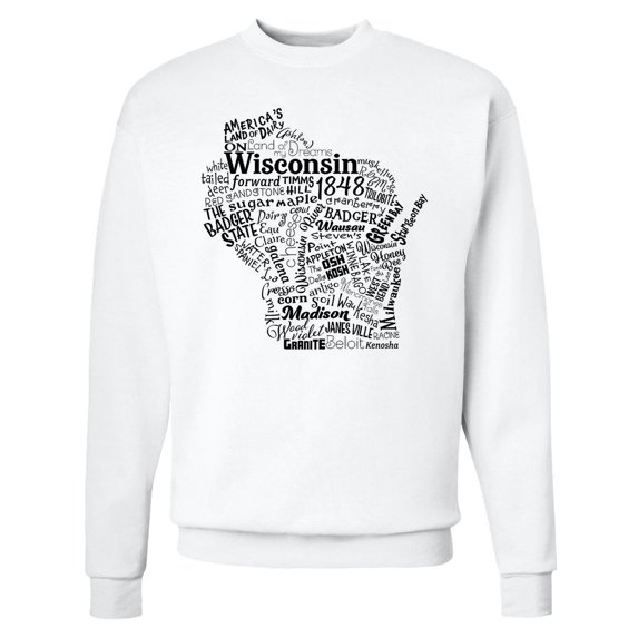 Inktastic Wisconsin State Word Salad Adult Sweatshirt