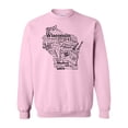 thumbnail image 1 of Inktastic Wisconsin State Word Salad Adult Sweatshirt, 1 of 4