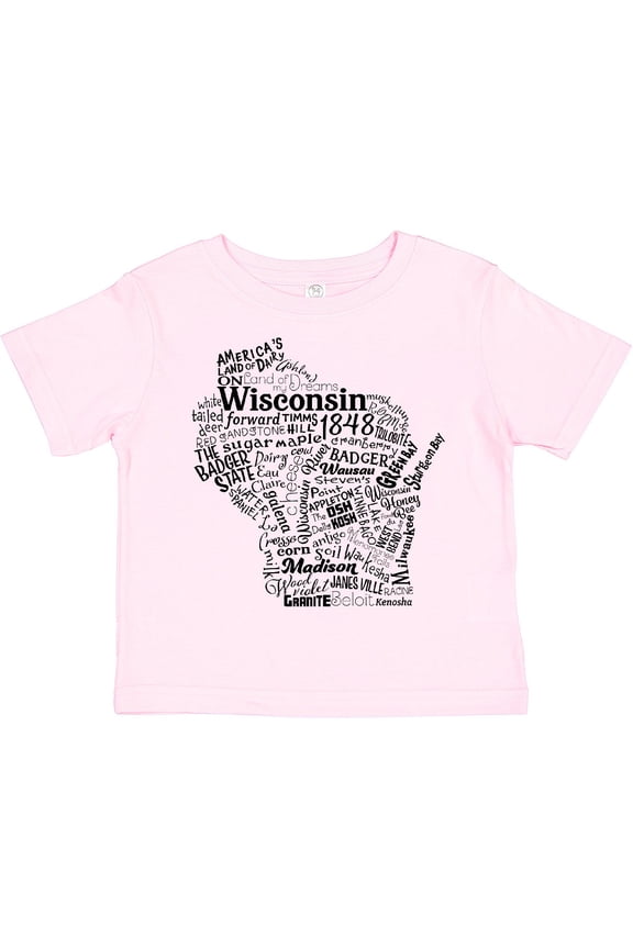 Wisconsin State Word Salad Boys or Girls Toddler T-Shirt