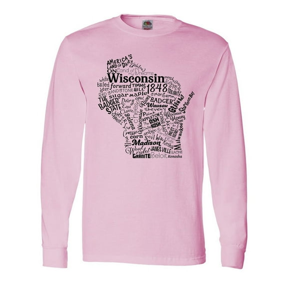 Inktastic Wisconsin State Word Salad Long Sleeve T-Shirt