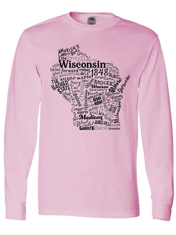 Wisconsin State Word Salad Long Sleeve T-Shirt
