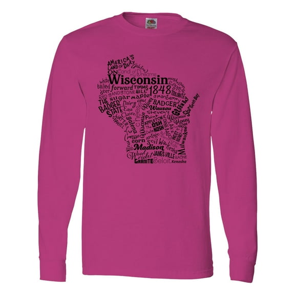 Inktastic Wisconsin State Word Salad Long Sleeve T-Shirt