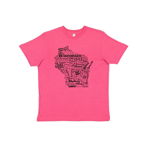 Inktastic Wisconsin State Word Salad Youth T-Shirt