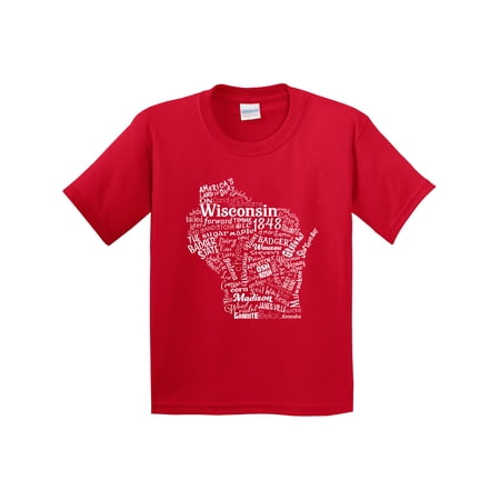 Inktastic Wisconsin State Word Salad Youth T-Shirt