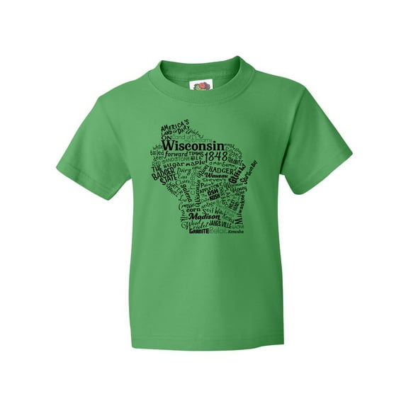 Inktastic Wisconsin State Word Salad Youth T-Shirt