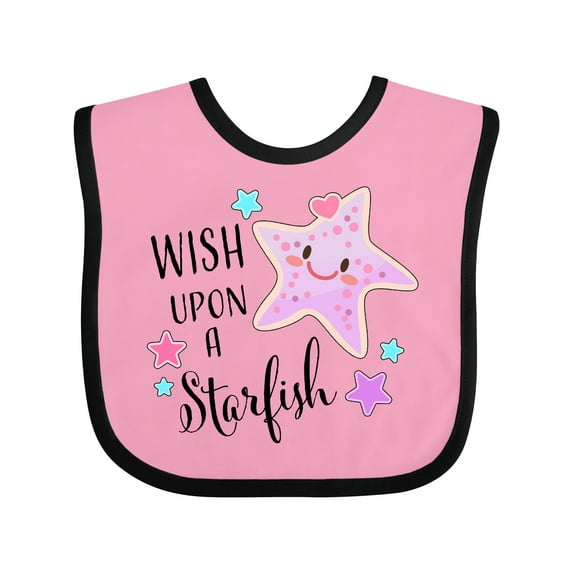 Inktastic Wish Upon a Starfish- Cute Boys or Girls Baby Bib