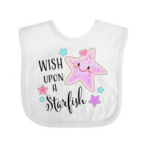 Inktastic Wish Upon a Starfish- Cute Boys or Girls Baby Bib