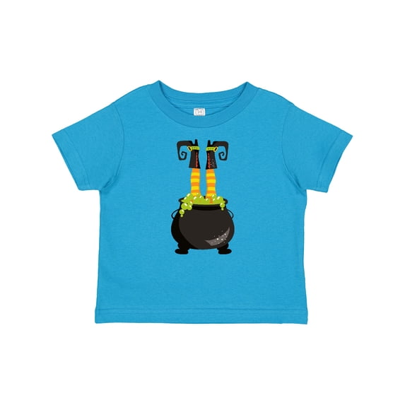 Inktastic Witch Cauldron, Witch Legs, Boots, Halloween Boys or Girls Baby T-Shirt