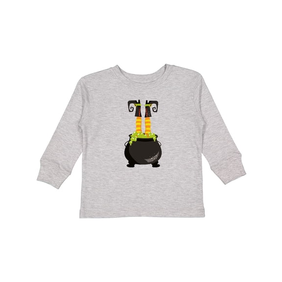 Inktastic Halloween, Witch Cauldron, Witch Legs, Potion Boys or Girls Long Sleeve Toddler T-Shirt