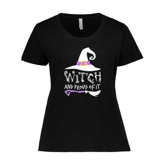 Inktastic Witch and Proud of It-halloween Women's Plus Size T-Shirt
