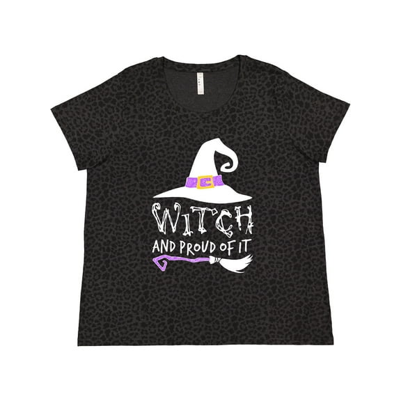 Inktastic Witch and Proud of It-halloween Women's Plus Size T-Shirt