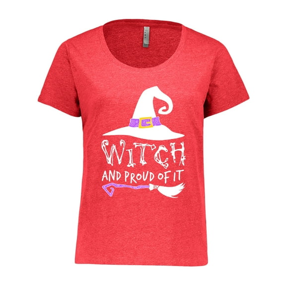 Inktastic Witch and Proud of It-halloween Women's Plus Size T-Shirt