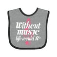 thumbnail image 1 of Inktastic Without Music Life Would Be Flat Girls Baby Bib, 1 of 4