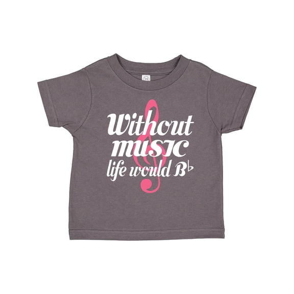 Inktastic Without Music Life Would Be Flat Girls Toddler T-Shirt