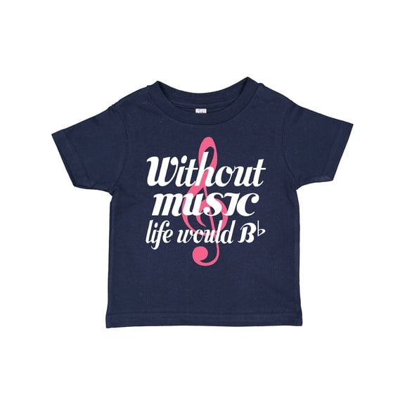 Inktastic Without Music Life Would Be Flat Girls Toddler T-Shirt